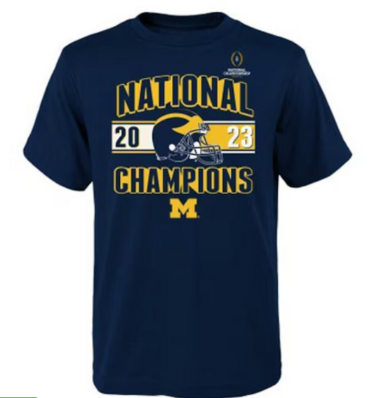 Michigan Wolverines Toddler College Football Playoff 2023 National Champions T-Shirt - Navy