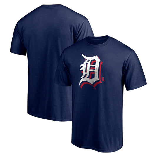 Detroit Tigers Fanatics Branded Red White and Team T-Shirt - Navy