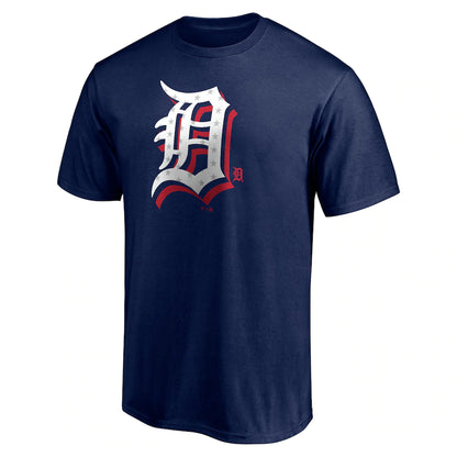 Detroit Tigers Fanatics Branded Red White and Team T-Shirt - Navy