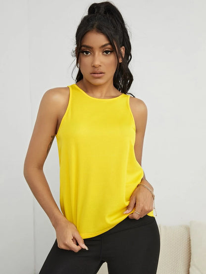 Cut Out Backless Breathable Sports Tank